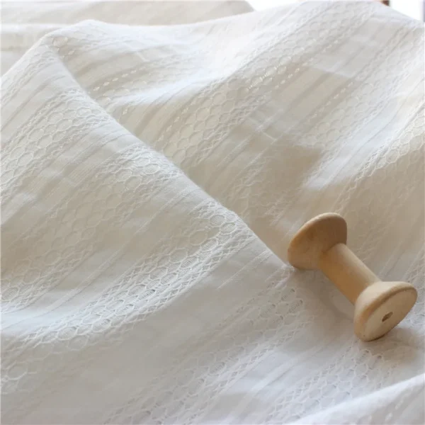 150x50cm White  Hollow Cotton Jacquard Sewing Fabric, Making Women's Clothing Shirt's Skirt Children's  Cloth - Image 2