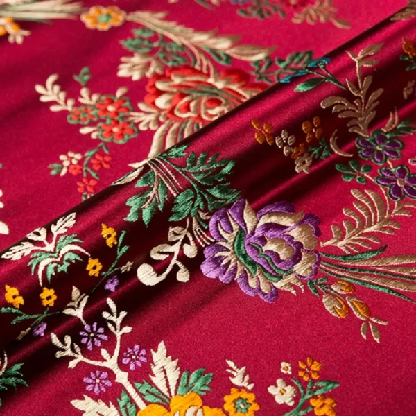 Flower fabrics brocade jacquard pattern fabric for sewing cheongsam and kimono material for DIY - Image 4