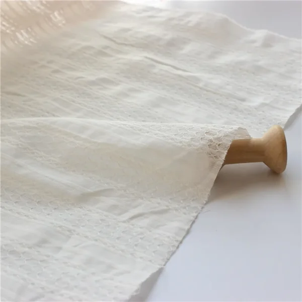 150x50cm White  Hollow Cotton Jacquard Sewing Fabric, Making Women's Clothing Shirt's Skirt Children's  Cloth - Image 3