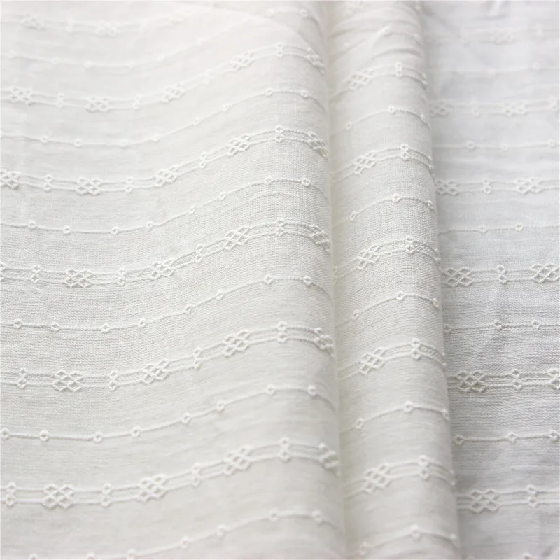 150x50cm Cotton Pure White Small Jacquard Yarn Sewing Fabric, Making Women's Shirt Skirt Children's Clothing Cloth - Image 5