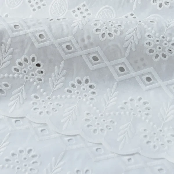 Embroidery Lace Fabric Water Soluble 100% Cotton Small Flower Embroidered For Sewing Clothes DIY Handmade By Meters - Image 5