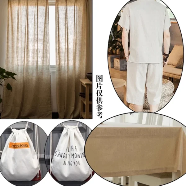 135x200cm/135x50cm  Cotton Linen Woven Fabric For Embroidery Practice Fabric ,Curtains, Tables Decoration Handmade DIY Cloth - Image 2