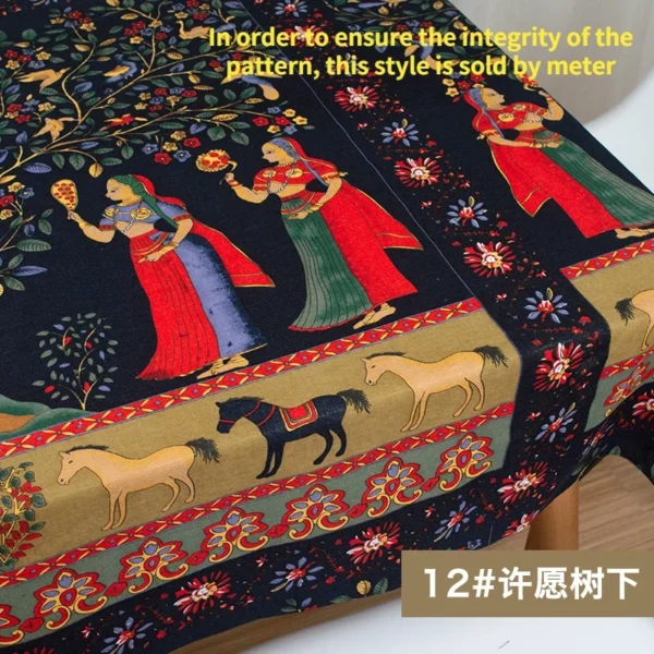 African Fabric Cotton Linen Vintage Printing Cloth DIY Handmade Textile Sewing Patchwork for Bags Dress Tablecloth 145*50cm - Image 8