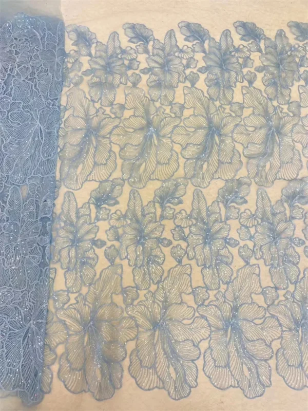 PGC 5 Yards African Sequins Lace Fabric 2023 High Quality French Nigerian Embroidery Net Fabrics For Wedding Dress Sewing LY2837 - Image 2