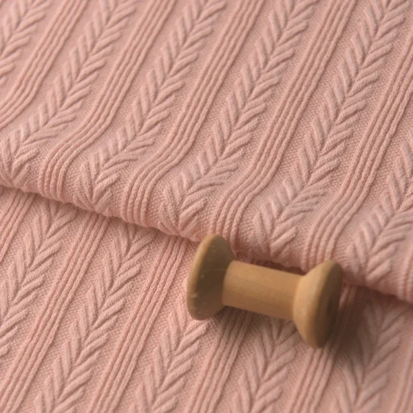 80x50cm/160x100cm Low Elastic Leaf Jacquard Knitted Polyester And Cotton Fabric For Women's Dresses Sweaters Handmade DIY Fabric - Image 2