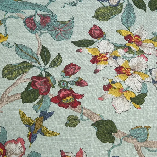 50cm*150cm Linen Printed Fabric cotton linen sofa fabric Flower and Bird Pillow Cushion Cover Tablecloth Fabric - Image 9