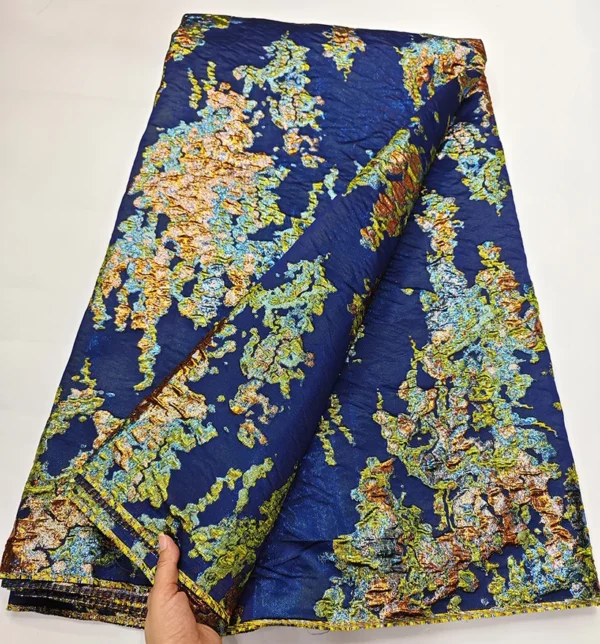 African Gilding Brocade Lace Fabric 2024 High Quality Nigerian French Jacquard Tulle Lace for Women Wedding Evening Dress H1041 - Image 2