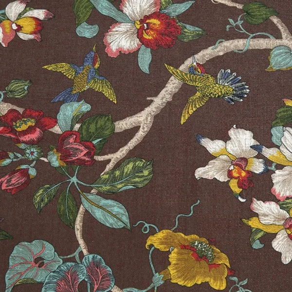 50cm*150cm Linen Printed Fabric cotton linen sofa fabric Flower and Bird Pillow Cushion Cover Tablecloth Fabric - Image 7