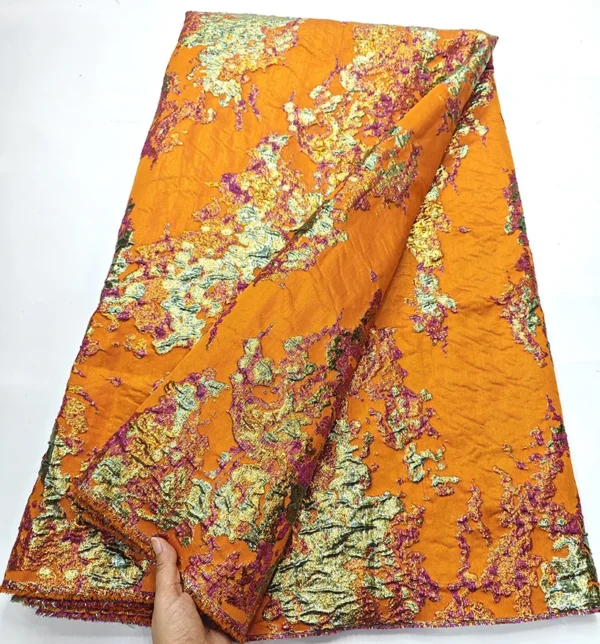 African Gilding Brocade Lace Fabric 2024 High Quality Nigerian French Jacquard Tulle Lace for Women Wedding Evening Dress H1041 - Image 8