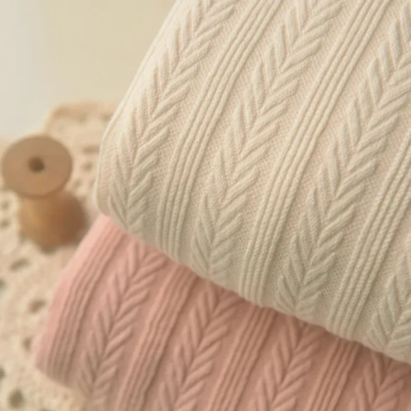 80x50cm/160x100cm Low Elastic Leaf Jacquard Knitted Polyester And Cotton Fabric For Women's Dresses Sweaters Handmade DIY Fabric - Image 3