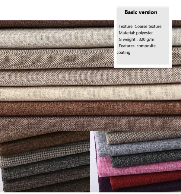 Cotton and Linen Sofa Fabric Solid Color Thickened Coating Dustproof Coarse Cloth Burlap Canvas Pillow Curtain DIY sewing Fabric - Image 4