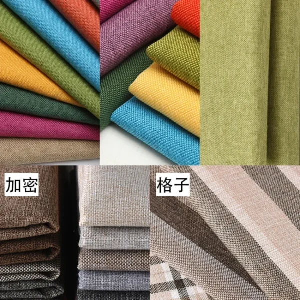 Cotton and Linen Sofa Fabric Solid Color Thickened Coating Dustproof Coarse Cloth Burlap Canvas Pillow Curtain DIY sewing Fabric - Image 2