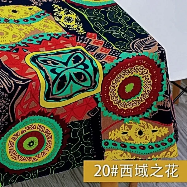 African Fabric Cotton Linen Vintage Printing Cloth DIY Handmade Textile Sewing Patchwork for Bags Dress Tablecloth 145*50cm - Image 7