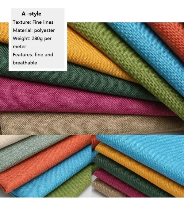 Cotton and Linen Sofa Fabric Solid Color Thickened Coating Dustproof Coarse Cloth Burlap Canvas Pillow Curtain DIY sewing Fabric - Image 3