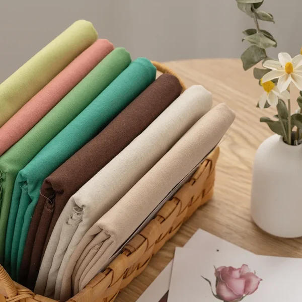 Solid Color Linen Cotton Fabric For Needle Embroidery Patchwork Sewing Textiles Clothes DIY Handmade Embroidery Special Fabric