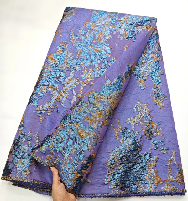 African Gilding Brocade Lace Fabric 2024 High Quality Nigerian French Jacquard Tulle Lace for Women Wedding Evening Dress H1041